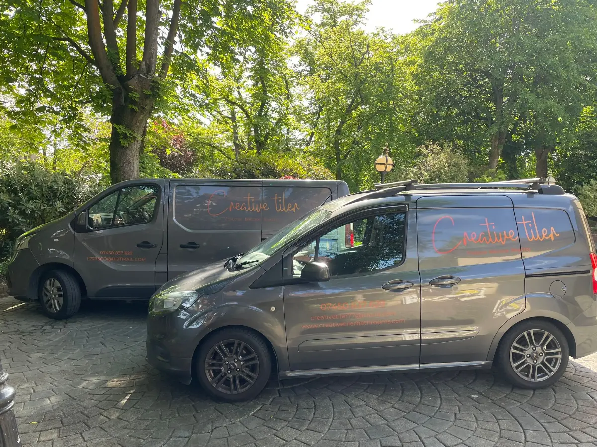 Creative Tiler & Bathrooms van on site in Lanarkshire